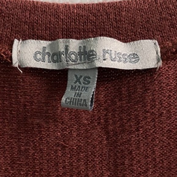 Charlotte Russe Long-Sleeve V-Neck Sweater - Rust/Red/Brown - Picture 3 of 6